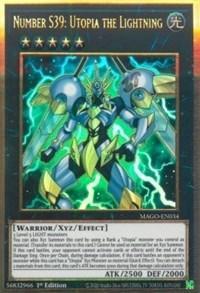 1st Edition, Gold Rare, Light, Maximum Gold, Warrior, Xyz/ Effect Monster Number S39: Utopia the Lightning [MAGO-EN034] Gold Rare - Trading Card World