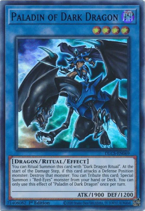 1st Edition, Dark, Dragon, Dragons of Legend: The Complete Series, Ritual/Effect Monster, Ultra Rare Paladin of Dark Dragon (Purple) [DLCS-EN069] Ultra Rare - Trading Card World