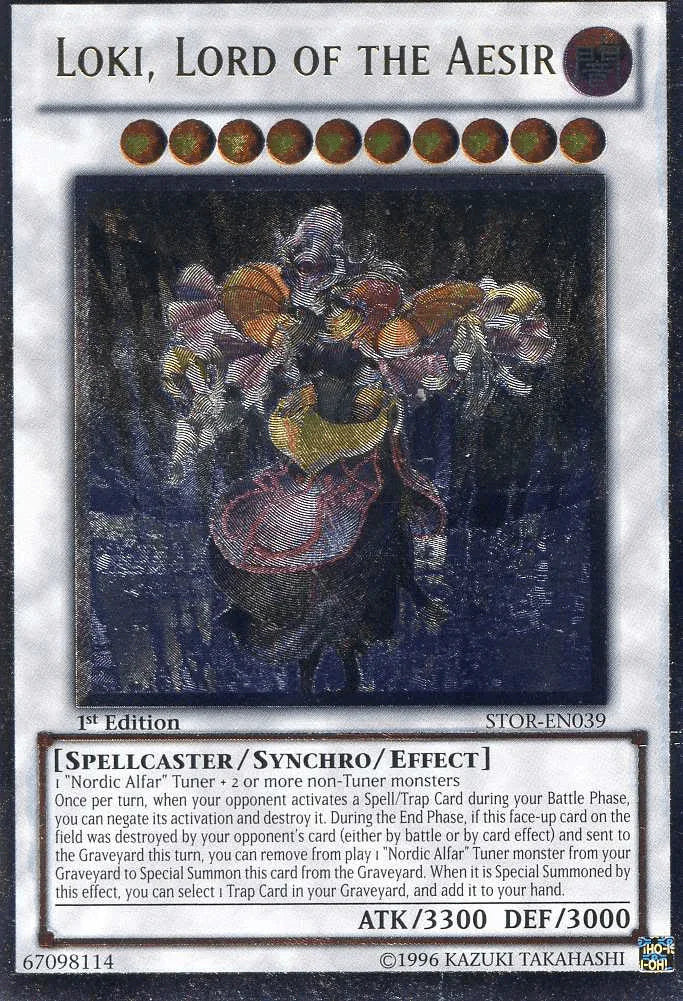1st Edition, Dark, Spellcaster, Storm of Ragnarok, Synchro/Effect Monster, Ultimate Rare, Unlimited Loki, Lord of the Aesir [STOR-EN039] Ultimate Rare - Trading Card World