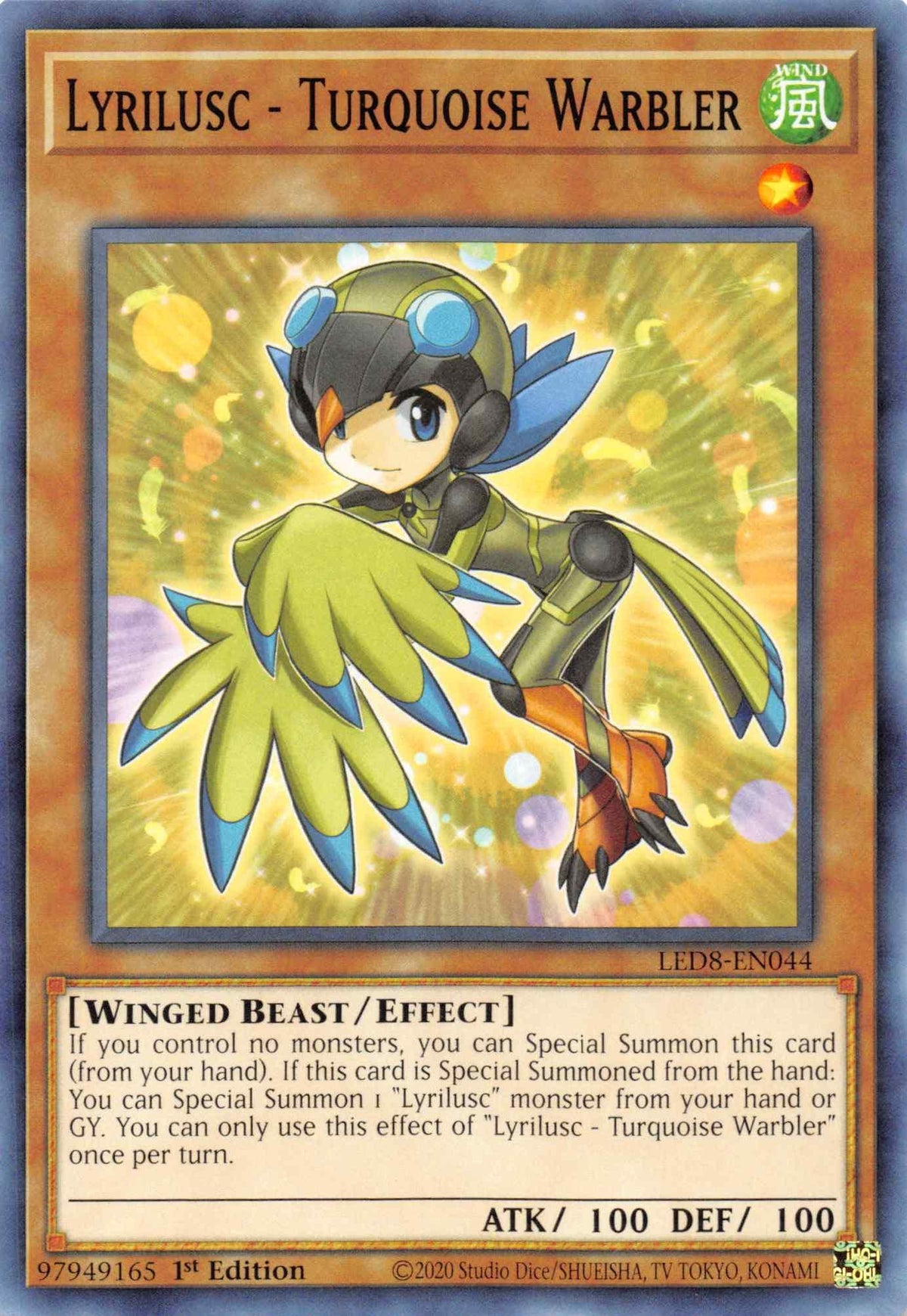 1st Edition, Common, Effect Monster, Legendary Duelists: Synchro Storm, Wind, Winged Beast Lyrilusc - Turquoise Warbler [LED8-EN044] Common - Trading Card World