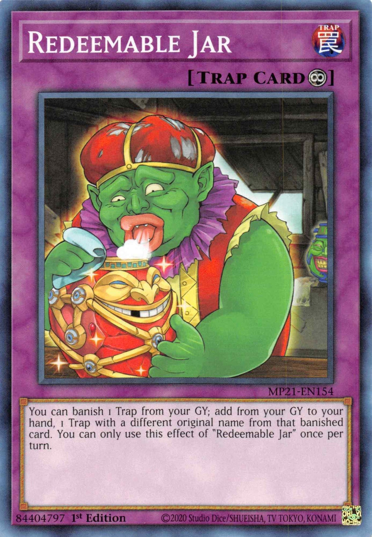 1st Edition, 2021 Tin of Ancient Battles, Common, Continuous Trap, Trap Redeemable Jar [MP21-EN154] Common - Trading Card World