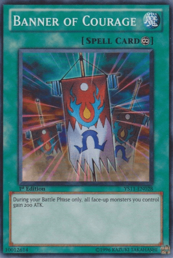 1st Edition, Common, Continuous Spell, Spell, Starter Deck: Dawn of the Xyz Banner of Courage [YS11-EN028] Common - Trading Card World