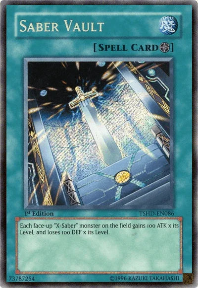 1st Edition, Field Spell, Secret Rare, Spell, The Shining Darkness, Unlimited Saber Vault [TSHD-EN086] Secret Rare - Trading Card World