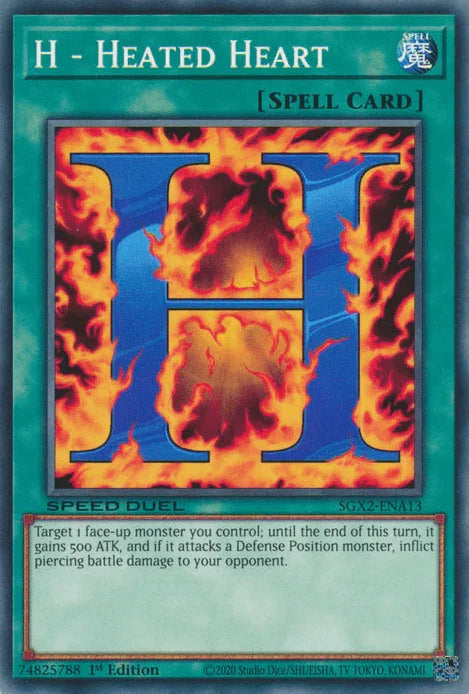 1st Edition, Common, Normal Spell, Speed Duel GX: Midterm Paradox, Spell H - Heated Heart [SGX2-ENA13] Common - Trading Card World