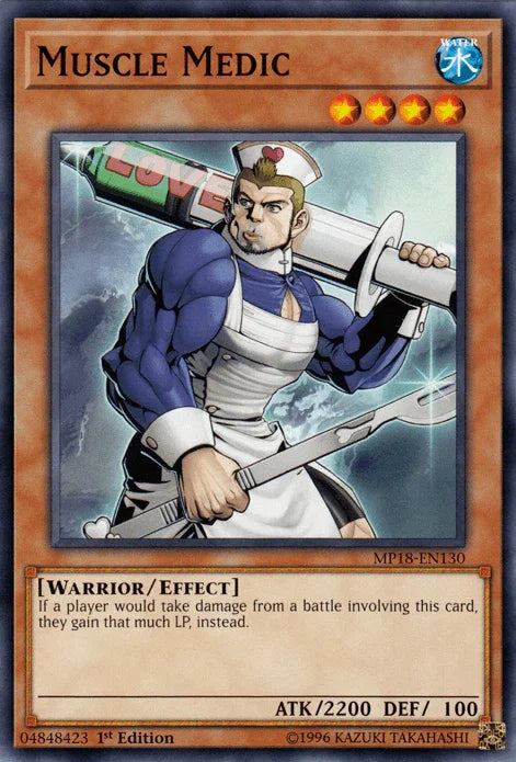 1st Edition, 2018 Mega-Tins Mega Pack, Common, Effect Monster, Warrior, Water Muscle Medic [MP18-EN130] Common - Trading Card World