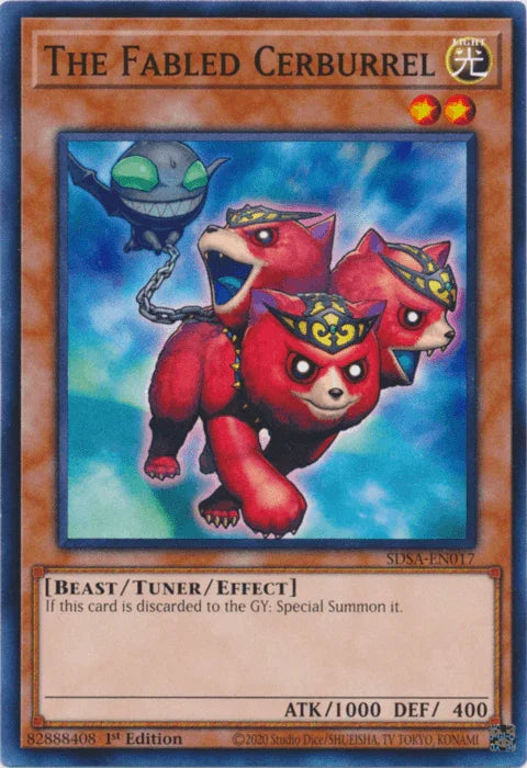 1st Edition, Beast, Common, Light, Structure Deck: Sacred Beasts, Tuner/Effect Monster The Fabled Cerburrel [SDSA-EN017] Common - Trading Card World