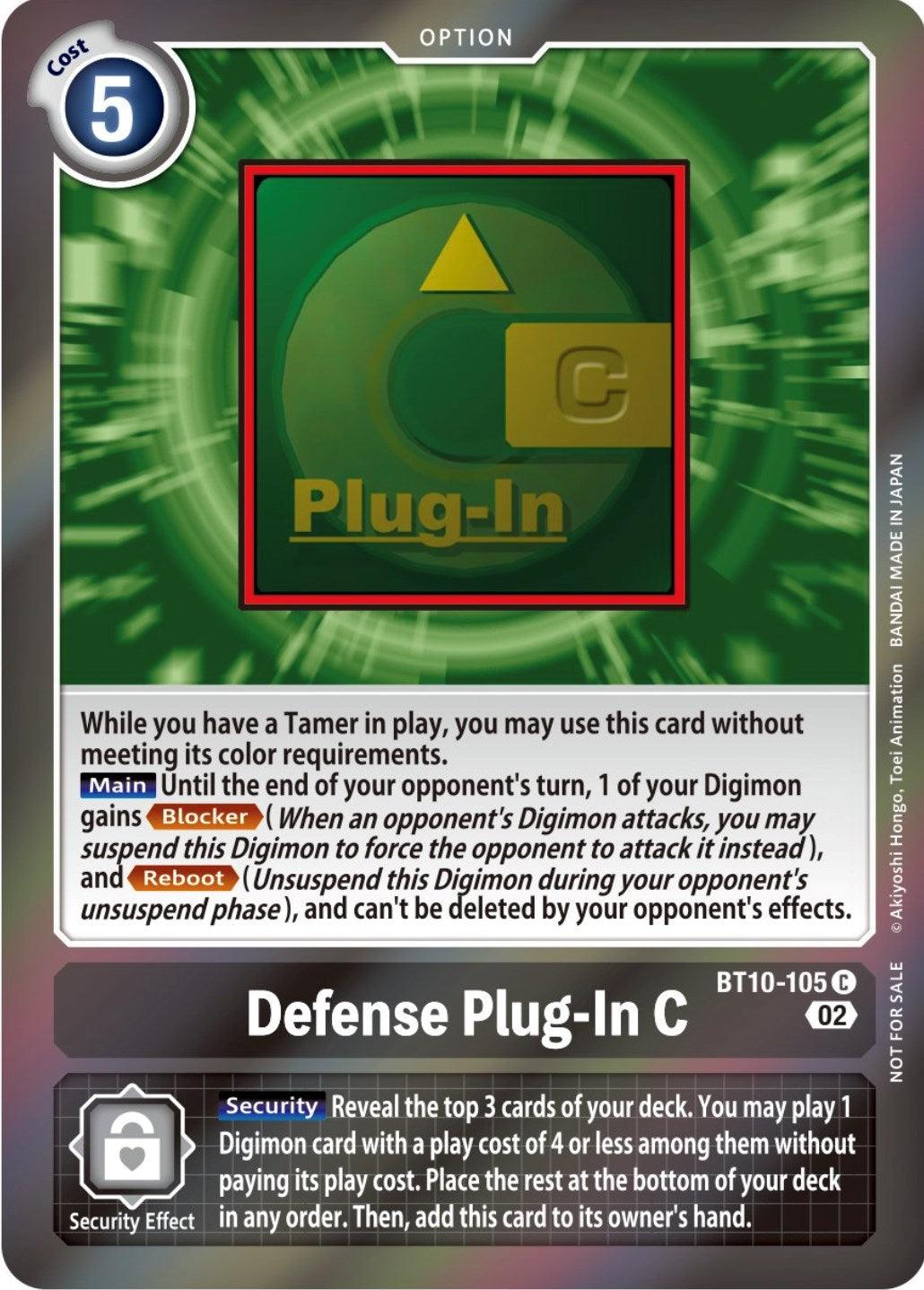 Black, BT10-105, Option, Promo, Xros Encounter Promos Defense Plug-In C [BT10-105] (Event Pack 4) [Xros Encounter Promos] - Trading Card World
