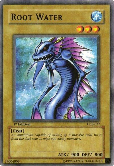 1st Edition, Common, Fish, Normal Monster, The Legend of Blue Eyes White Dragon, Unlimited, Water Root Water [LOB-032] Common - Trading Card World