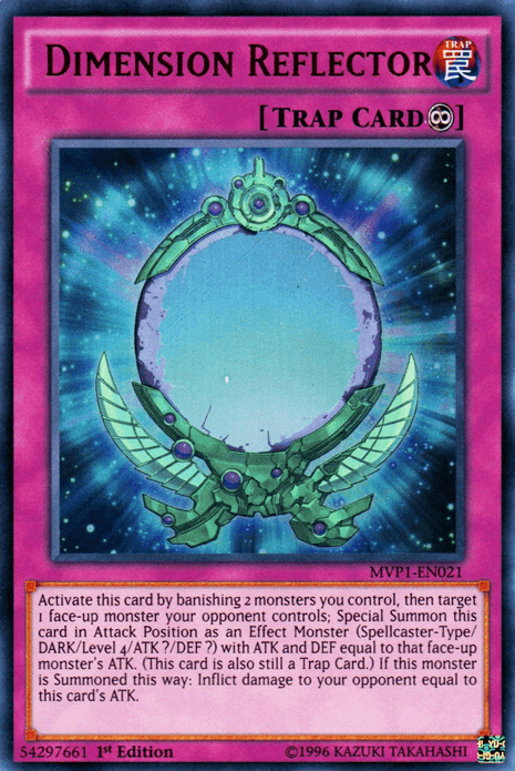 1st Edition, Continuous Trap, The Dark Side of Dimensions Movie Pack, Trap, Ultra Rare, Unlimited Dimension Reflector [MVP1-EN021] Ultra Rare - Trading Card World