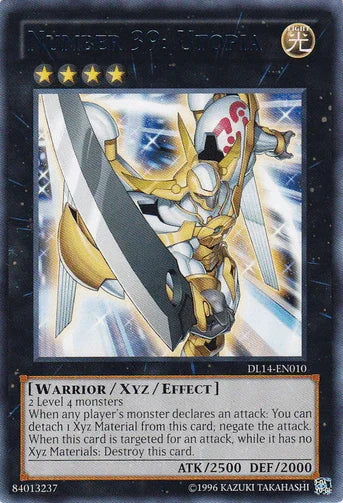 Duelist League Promo, Light, Rare, Unlimited, Warrior, Xyz/Effect Monster Number 39: Utopia (Blue) [DL14-EN010] Rare - Trading Card World