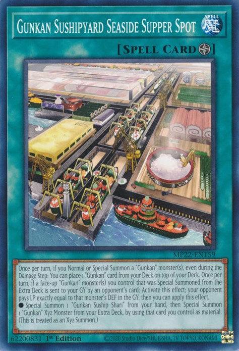 1st Edition, 2022 Tin of the Pharaoh's Gods, Common, Field Spell, Spell Gunkan Sushipyard Seaside Supper Spot [MP22-EN159] Common - Trading Card World
