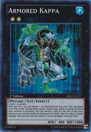 1st Edition, Psychic, Shadow Specters, Super Rare, Unlimited, Water, Xyz/Effect Monster Armored Kappa [SHSP-EN097] Super Rare - Trading Card World