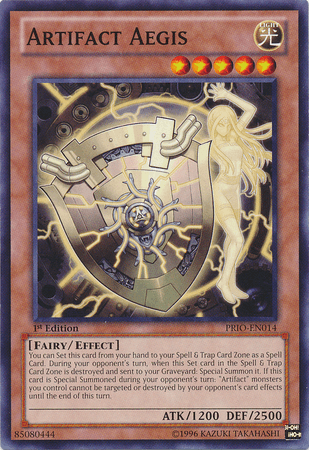1st Edition, Common, Effect Monster, Fairy, Light, Primal Origin, Unlimited Artifact Aegis [PRIO-EN014] Common - Trading Card World
