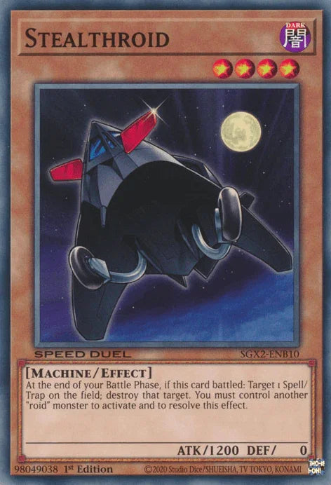 1st Edition, Common, Earth, Effect Monster, Machine, Speed Duel GX: Midterm Paradox Stealthroid [SGX2-ENB10] Common - Trading Card World