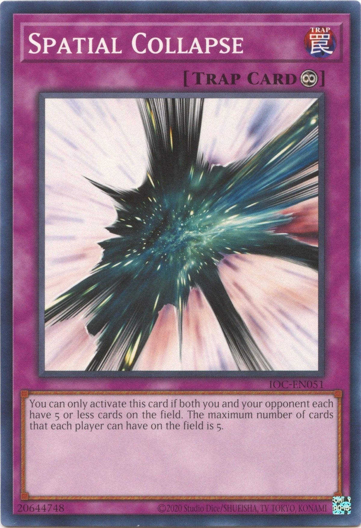 Common, Continuous Trap, Invasion of Chaos (25th Anniversary Edition), Trap, Unlimited Spatial Collapse (25th Anniversary) [IOC-EN051] Common - Trading Card World