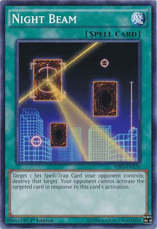 1st Edition, Battle Pack 3: Monster League, Common, Normal Spell, Spell Night Beam [BP03-EN176] Common - Trading Card World