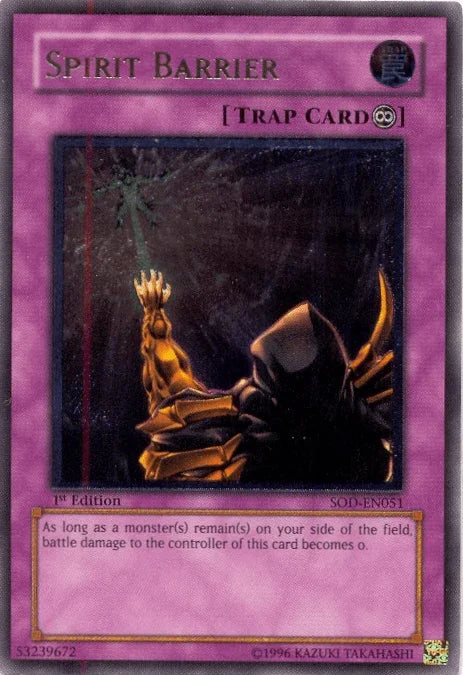 1st Edition, Continuous Trap, Soul of the Duelist, Trap, Ultimate Rare, Unlimited Spirit Barrier [SOD-EN051] Ultimate Rare - Trading Card World