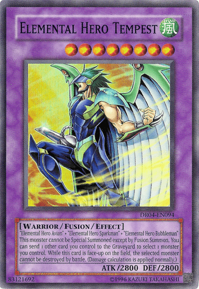 Dark Revelation Volume 4, Fusion/Effect Monster, Super Rare, Unlimited, Warrior, Wind Elemental Hero Tempest [DR04-EN094] Super Rare - Trading Card World