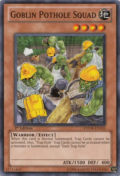 1st Edition, Common, Earth, Effect Monster, Photon Shockwave, Unlimited, Warrior Goblin Pothole Squad [PHSW-EN035] Common - Trading Card World