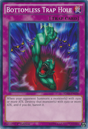 1st Edition, Common, Normal Trap, Structure Deck: HERO Strike, Trap, Unlimited Bottomless Trap Hole [SDHS-EN038] Common - Trading Card World