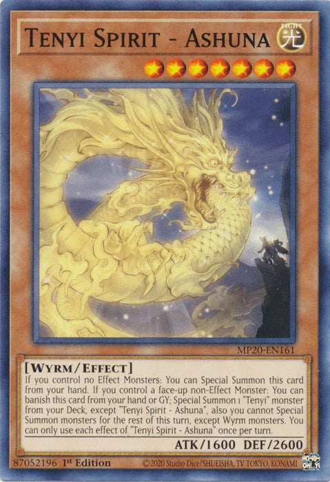 1st Edition, 2020 Tin of Lost Memories, Common, Effect Monster, Light, Wyrm Tenyi Spirit - Ashuna [MP20-EN161] Common - Trading Card World