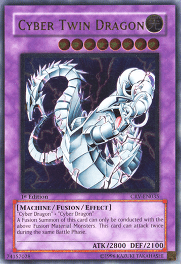 1st Edition, Cybernetic Revolution, Fusion/Effect Monster, Light, Machine, Ultimate Rare, Unlimited Cyber Twin Dragon [CRV-EN035] Ultimate Rare - Trading Card World