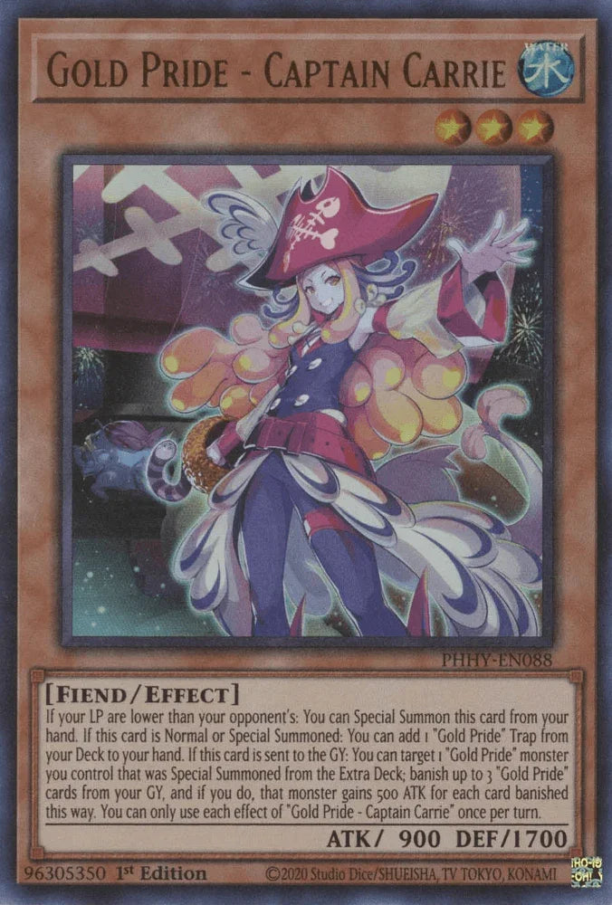 1st Edition, Effect Monster, Fiend, Photon Hypernova, Ultra Rare, Water Gold Pride - Captain Carrie [PHHY-EN088] Ultra Rare - Trading Card World