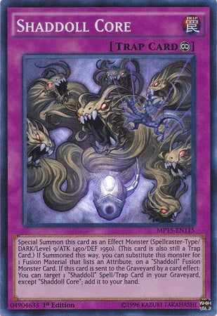 1st Edition, 2015 Mega-Tins Mega Pack, Continuous Trap, Super Rare, Trap Shaddoll Core [MP15-EN115] Super Rare - Trading Card World
