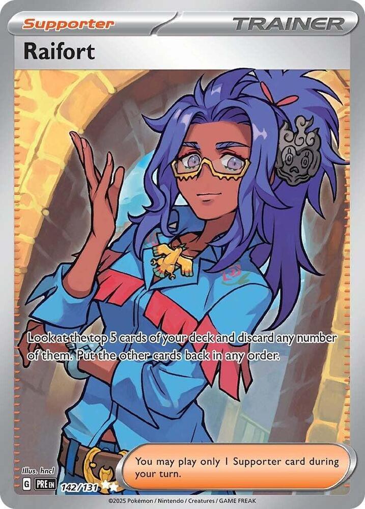 142, Holofoil, Scarlet & Violet: Prismatic Evolutions, Supporter, Ultra Rare Raifort (142/131) [Scarlet & Violet: Prismatic Evolutions] - Trading Card World