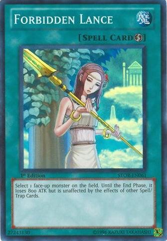 1st Edition, Quick Play Spell, Spell, Storm of Ragnarok, Super Rare, Unlimited Forbidden Lance [STOR-EN061] Super Rare - Trading Card World