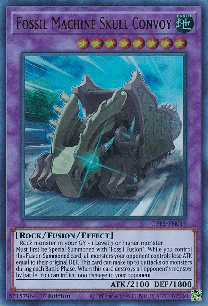 1st Edition, Earth, Fusion/Effect Monster, Ghosts From the Past: The 2nd Haunting, Rock, Ultra Rare Fossil Machine Skull Convoy [GFP2-EN019] Ultra Rare - Trading Card World