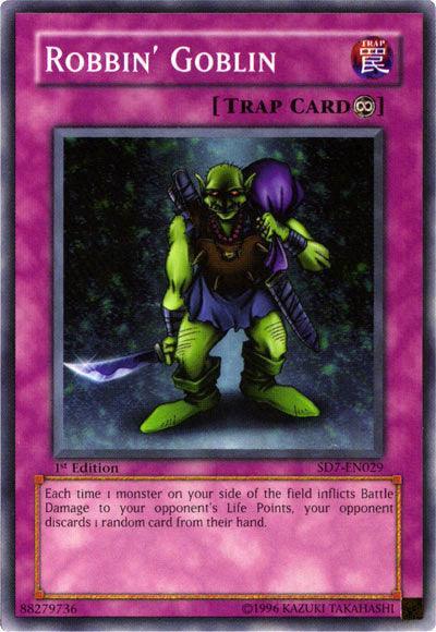 1st Edition, Common, Continuous Trap, Structure Deck: Invincible Fortress, Trap, Unlimited Robbin' Goblin [SD7-EN029] Common - Trading Card World