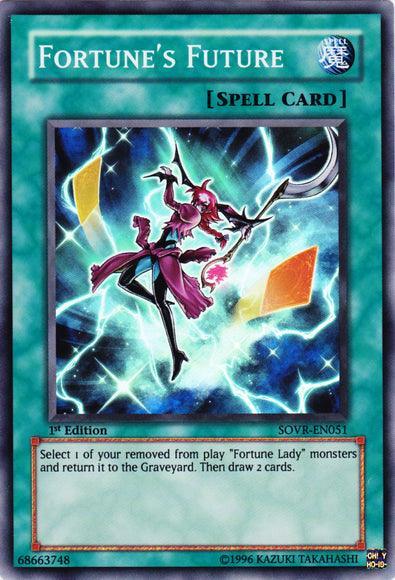 1st Edition, Normal Spell, Spell, Stardust Overdrive, Super Rare, Unlimited Fortune's Future [SOVR-EN051] Super Rare - Trading Card World