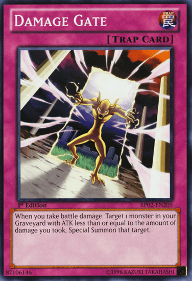1st Edition, Battle Pack 2: War of the Giants, Mosaic Rare, Normal Trap, Trap, Unlimited Damage Gate [BP02-EN205] Mosaic Rare - Trading Card World