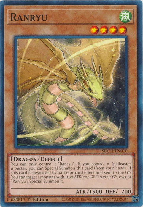 1st Edition, Common, Dragon, Effect Monster, Structure Deck: Spirit Charmers, Wind Ranryu [SDCH-EN010] Common - Trading Card World