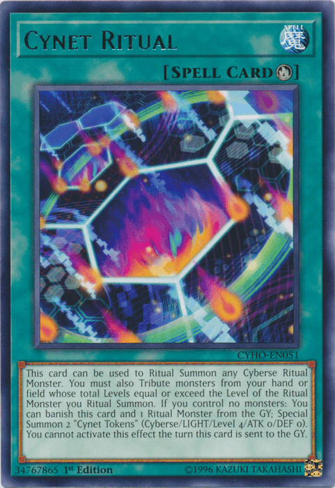 1st Edition, Cybernetic Horizon, Rare, Ritual Spell, Spell, Unlimited Cynet Ritual [CYHO-EN051] Rare - Trading Card World