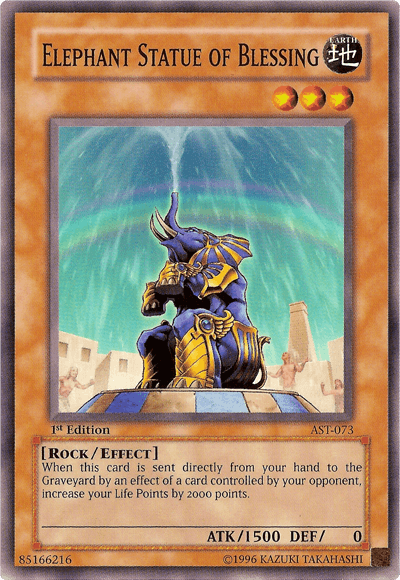 1st Edition, Ancient Sanctuary, Common, Earth, Effect Monster, Rock, Unlimited Elephant Statue of Blessing [AST-073] Common - Trading Card World