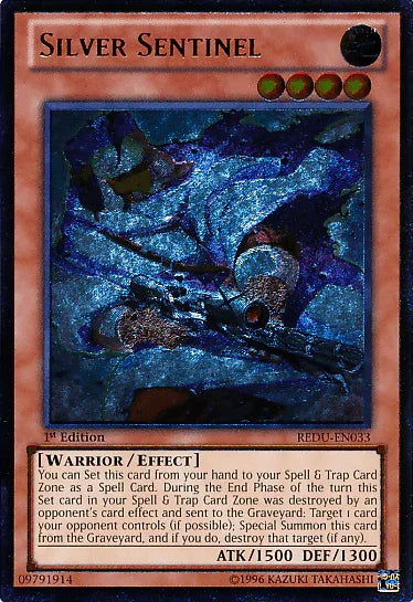 1st Edition, Earth, Effect Monster, Return of the Duelist, Ultimate Rare, Unlimited, Warrior Silver Sentinel [REDU-EN033] Ultimate Rare - Trading Card World