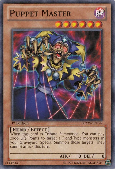 1st Edition, Common, Dark, Effect Monster, Fiend, Legendary Collection 3: Yugi's World, Unlimited Puppet Master [LCYW-EN122] Common - Trading Card World