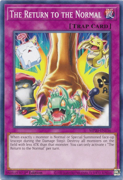 1st Edition, 2020 Tin of Lost Memories, Common, Normal Trap, Trap The Return to the Normal [MP20-EN136] Common - Trading Card World