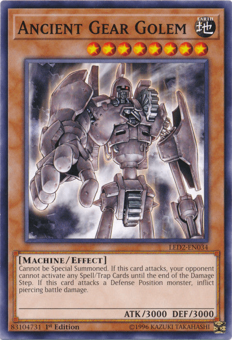 1st Edition, Common, Earth, Effect Monster, Legendary Duelists: Ancient Millennium, Machine Ancient Gear Golem [LED2-EN034] Common - Trading Card World