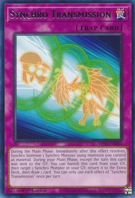 1st Edition, 2022 Tin of the Pharaoh's Gods, Normal Trap, Rare, Trap Synchro Transmission [MP22-EN053] Rare - Trading Card World