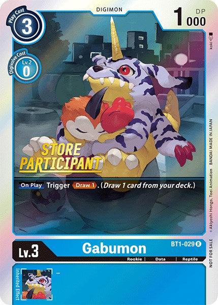 Blue, BT1-029, Data, Digimon, Promo, Release Special Booster Promos, Reptile, Rookie Gabumon [BT1-029] (Store Participant) [Release Special Booster Promos] - Trading Card World