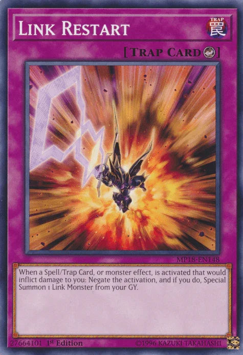 1st Edition, 2018 Mega-Tins Mega Pack, Common, Counter Trap, Trap Link Restart [MP18-EN148] Common - Trading Card World