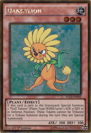 1st Edition, Earth, Effect Monster, Gold Rare, Plant, Premium Gold: Return of the Bling, Unlimited Dandylion [PGL2-EN030] Gold Rare - Trading Card World