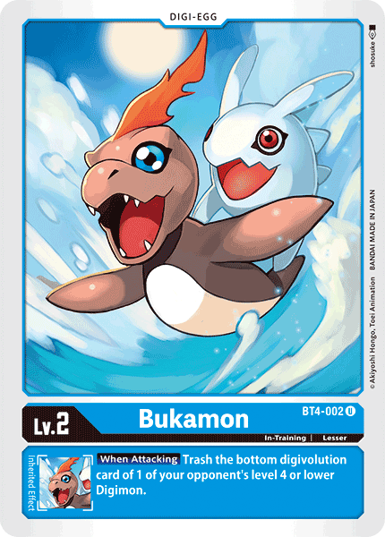 Blue, BT4-002, Digi-Egg, Great Legend, In-Training, Lesser, Uncommon Bukamon [BT4-002] [Great Legend] - Trading Card World