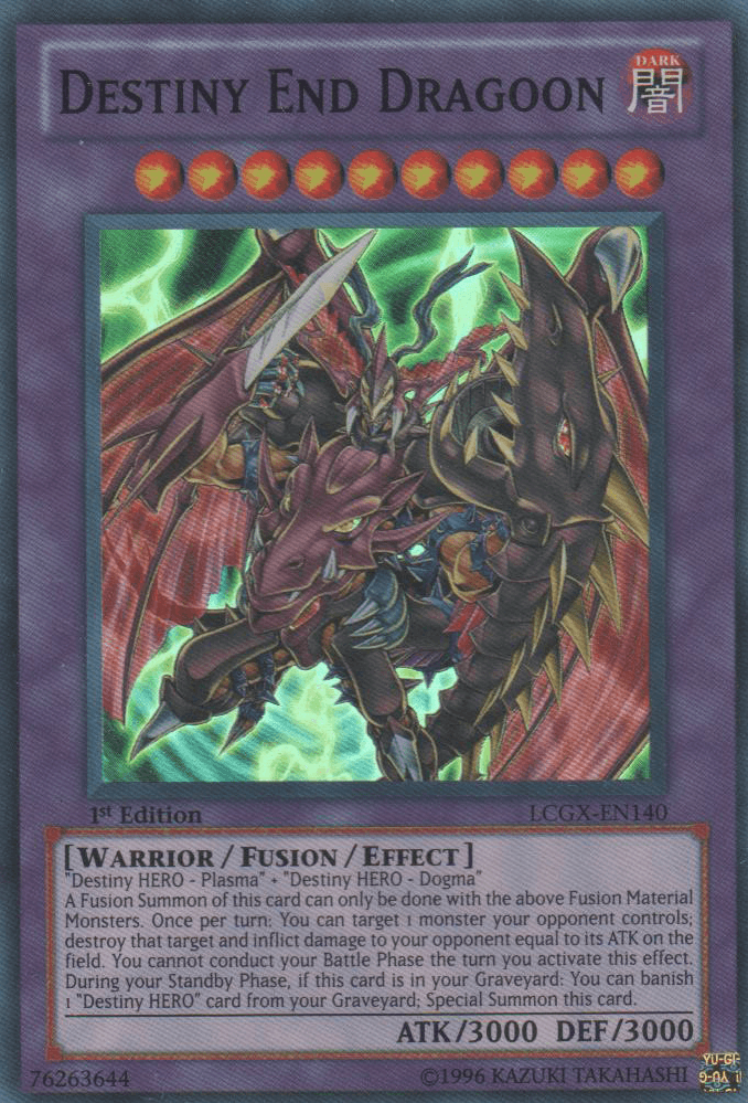 1st Edition, Dark, Fusion/Effect Monster, Legendary Collection 2, Super Rare, Unlimited, Warrior Destiny End Dragoon [LCGX-EN140] Super Rare - Trading Card World
