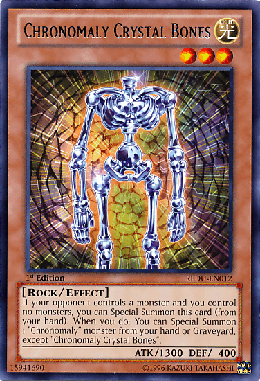 1st Edition, Effect Monster, Light, Rare, Return of the Duelist, Rock, Unlimited Chronomaly Crystal Bones [REDU-EN012] Rare - Trading Card World