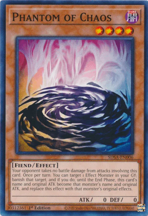 1st Edition, Common, Dark, Effect Monster, Fiend, Structure Deck: Sacred Beasts Phantom of Chaos [SDSA-EN006] Common - Trading Card World