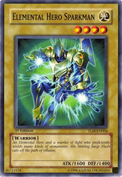 1st Edition, Common, Light, Normal Monster, The Lost Millennium, Unlimited, Warrior Elemental Hero Sparkman [TLM-EN004] Common - Trading Card World